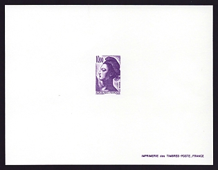 1983-87 10fr France 'Liberty Type of 1982' Trial Color Proof Sheetlet, Epreuve de Luxe, Deluxe Presentation Miniature Sheet