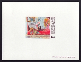1984 4fr France 'Dining Room Corner, at Gannet, by Pierre Bonnard' Proof Sheetlet, Epreuve de Luxe, Deluxe Presentation Miniature Sheet