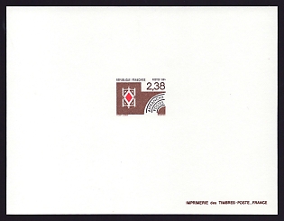 1984 2.38fr France 'Diamonds' Proof Sheetlet, Epreuve de Luxe, Deluxe Presentation Miniature Sheet