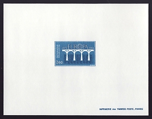 1984 2.80fr France 'Europa (1959-84)' Trial Color Proof Sheetlet, Epreuve de Luxe, Deluxe Presentation Miniature Sheet