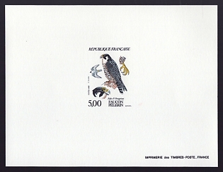 1984 5fr France 'Local Birds' Proof Sheetlet, Epreuve de Luxe, Deluxe Presentation Miniature Sheet