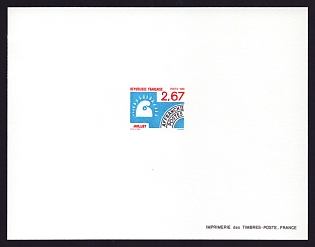 1986 2.67fr France 'Months of the Year' Proof Sheetlet, Epreuve de Luxe, Deluxe Presentation Miniature Sheet