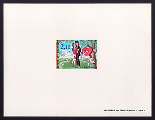 1985 2.10fr France 'St. Valentine, by Raymond Peynet' Proof Sheetlet, Epreuve de Luxe, Deluxe Presentation Miniature Sheet