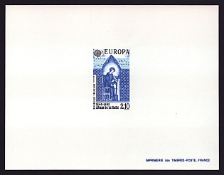 1985 2.10fr France 'Adam de la Halle {1240-1285). Composer' Proof Sheetlet, Epreuve de Luxe, Deluxe Presentation Miniature Sheet