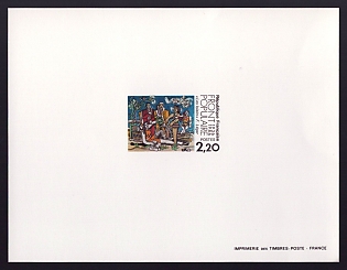 1986 2.20fr France 'Leisure, by Fernand Leger' Proof Sheetlet, Epreuve de Luxe, Deluxe Presentation Miniature Sheet