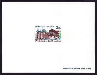 1986 2.20fr France 'Norman Manor, St. Germain de Livet' Proof Sheetlet, Epreuve de Luxe, Deluxe Presentation Miniature Sheet