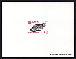 1986 2.20fr France 'Civet cat' Proof Sheetlet, Epreuve de Luxe, Deluxe Presentation Miniature Sheet