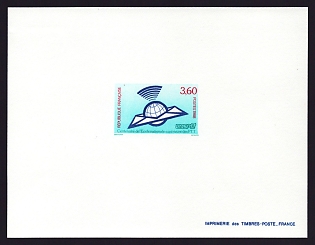 1988 3.60fr France 'Postal Training College, Cent' Proof Sheetlet, Epreuve de Luxe, Deluxe Presentation Miniature Sheet