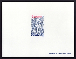 1988 2.50fr France 'Alpine Troops, Cent' Proof Sheetlet, Epreuve de Luxe, Deluxe Presentation Miniature Sheet