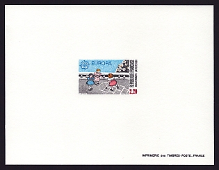 1989 2.20fr France 'Children's games' Proof Sheetlet, Epreuve de Luxe, Deluxe Presentation Miniature Sheet