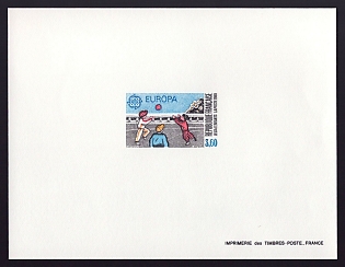 1989 3.60fr France 'Children's games' Proof Sheetlet, Epreuve de Luxe, Deluxe Presentation Miniature Sheet