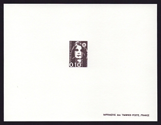 1990-92 10c France 'Marianne' Trial Color Proof Sheetlet, Epreuve de Luxe, Deluxe Presentation Miniature Sheet