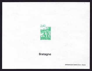 1995 2.40fr France 'Scenes of France' Trial Color Proof Sheetlet, Epreuve de Luxe, Deluxe Presentation Miniature Sheet