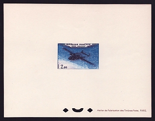 1960 2fr France 'Noratlas' Airmail Proof Sheetlet, Epreuve de Luxe, Deluxe Presentation Miniature Sheet