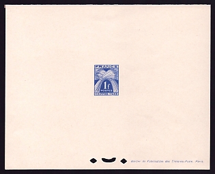 1943-46 1fr France 'Sheaves of Wheat' Trial Color Proof Sheetlet, Epreuve de Luxe, Deluxe Presentation Miniature Sheet
