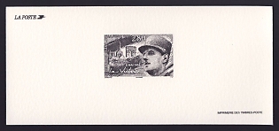 1995 2.80fr France 'End of World War II, 50th Anniv' Trial Color Proof Miniature Sheetlet, Epreuve de Luxe, Deluxe Presentation Miniature Sheet