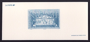 1995 2.80fr France 'Nall. Assembly' Trial Color Proof Miniature Sheetlet, Epreuve de Luxe, Deluxe Presentation Miniature Sheet