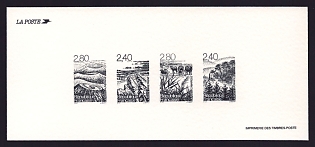 1995 2.40-2.80fr France 'Scenes of France' Compound Trial Color Proof Miniature Sheetlet, Epreuve de Luxe, Deluxe Presentation Miniature Sheet