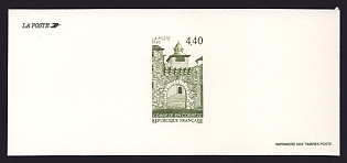 1995 4.40fr France 'Town of Correze' Trial Color Proof Miniature Sheetlet, Epreuve de Luxe, Deluxe Presentation Miniature Sheet