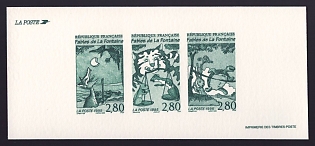 1995 2.80fr France 'Fables of Jean de la Fontaine (1621-95)' Compound Trial Color Proof Miniature Sheetlet, Epreuve de Luxe, Deluxe Presentation Miniature Sheet