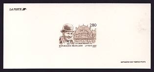 1995 2.80fr France 'Andre Maginot (1877-1932), Creator of Maginot line' Trial Color Proof Miniature Sheetlet, Epreuve de Luxe, Deluxe Presentation Miniature Sheet
