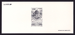 1995 2.80fr France 'The French Institute, Bicent' Trial Color Proof Miniature Sheetlet, Epreuve de Luxe, Deluxe Presentation Miniature Sheet