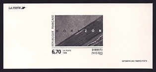 1996 6.70fr France 'The Netherlands (Horizon), abstract photograph, by Jan Dibbets' Trial Color Proof Miniature Sheetlet, Epreuve de Luxe, Deluxe Presentation Miniature Sheet