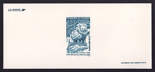 1996 2.80fr France 'Arawak Civilization, Saint Martin' Trial Color Proof Miniature Sheetlet, Epreuve de Luxe, Deluxe Presentation Miniature Sheet