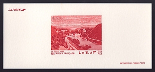 1996 6.70fr France 'The Augustus Bridge over the Nera River, by Camille Corot (1796-1875)' Trial Color Proof Miniature Sheetlet, Epreuve de Luxe, Deluxe Presentation Miniature Sheet