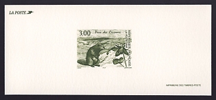 1996 3fr France 'Natl. Parks' Trial Color Proof Miniature Sheetlet, Epreuve de Luxe, Deluxe Presentation Miniature Sheet