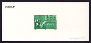 1996 3.80fr France 'Natl. Institute of Agronomy Research, 50th Anniv' Trial Color Proof Miniature Sheetlet, Epreuve de Luxe, Deluxe Presentation Miniature Sheet