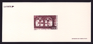 1996 3.80fr France 'Thoronet Abbey, Var' Trial Color Proof Miniature Sheetlet, Epreuve de Luxe, Deluxe Presentation Miniature Sheet