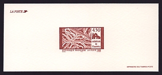 1996 4.50fr France 'Chambery Cathedral, Savoie' Trial Color Proof Miniature Sheetlet, Epreuve de Luxe, Deluxe Presentation Miniature Sheet