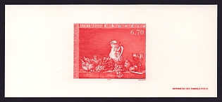 1997 6.70fr France 'Grapes and Pomegranates, by Jean Baptiste Chardin' Trial Color Proof Miniature Sheetlet, Epreuve de Luxe, Deluxe Presentation Miniature Sheet