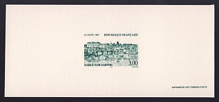 1997 3fr France 'Sable-Sur-Sarthe' Trial Color Proof Miniature Sheetlet, Epreuve de Luxe, Deluxe Presentation Miniature Sheet