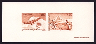 1997 3-4.50fr France 'National Parks Type of 1996' Compound Trial Color Proof Miniature Sheetlet, Epreuve de Luxe, Deluxe Presentation Miniature Sheet