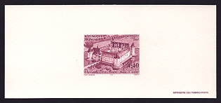 1997 4.40fr France 'Chateau de Plessis-Bourre, Maine and Loire Rivers' Trial Color Proof Miniature Sheetlet, Epreuve de Luxe, Deluxe Presentation Miniature Sheet