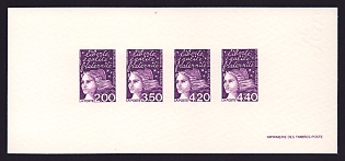 1997 2-4.40fr France 'Marianne' Compound Trial Color Proof Miniature Sheetlet, Epreuve de Luxe, Deluxe Presentation Miniature Sheet