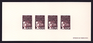 1997 4.50-10fr France 'Marianne' Compound Trial Color Proof Miniature Sheetlet, Epreuve de Luxe, Deluxe Presentation Miniature Sheet