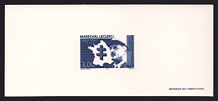 1997 3fr France 'Marshal Jacques Leclerc (Philippe de Haute Claque) (1902-47)' Trial Color Proof Miniature Sheetlet, Epreuve de Luxe, Deluxe Presentation Miniature Sheet