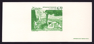 1998 6.70fr France 'Le Printemps, by Pablo Picasso (1881-1973)' Trial Color Proof Miniature Sheetlet, Epreuve de Luxe, Deluxe Presentation Miniature Sheet
