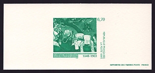 1998 6.70fr France 'Vision After the Sermon, by Paul Gauguin (1848-1903)' Trial Color Proof Miniature Sheetlet, Epreuve de Luxe, Deluxe Presentation Miniature Sheet