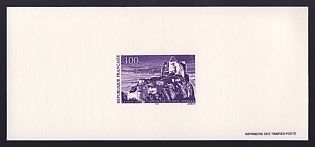 1998 3fr France 'Chateau de Crussol, Ardeche' Trial Color Proof Miniature Sheetlet, Epreuve de Luxe, Deluxe Presentation Miniature Sheet