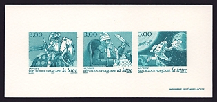 1998 3fr France 'Journey of a Letter Type' Compound Trial Color Proof Miniature Sheetlet, Epreuve de Luxe, Deluxe Presentation Miniature Sheet