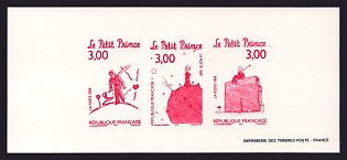 1998 3fr France 'The Little Prince' Compound Trial Color Proof Miniature Sheetlet, Epreuve de Luxe, Deluxe Presentation Miniature Sheet