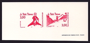 1998 3fr France 'The Little Prince' Compound Trial Color Proof Miniature Sheetlet, Epreuve de Luxe, Deluxe Presentation Miniature Sheet