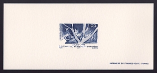 1999 3fr France 'Elections to the European Parliament' Trial Color Proof Miniature Sheetlet, Epreuve de Luxe, Deluxe Presentation Miniature Sheet