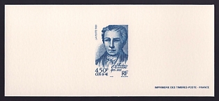 1999 4.50fr France 'Frederic Ozanam (1813-53), Historian' Trial Color Proof Miniature Sheetlet, Epreuve de Luxe, Deluxe Presentation Miniature Sheet