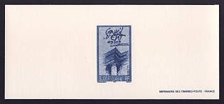 1999 3fr France 'Council of State, Bicent' Trial Color Proof Miniature Sheetlet, Epreuve de Luxe, Deluxe Presentation Miniature Sheet
