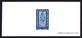 2000 3fr France 'Prefectorial Corps, Bicent' Trial Color Proof Miniature Sheetlet, Epreuve de Luxe, Deluxe Presentation Miniature Sheet